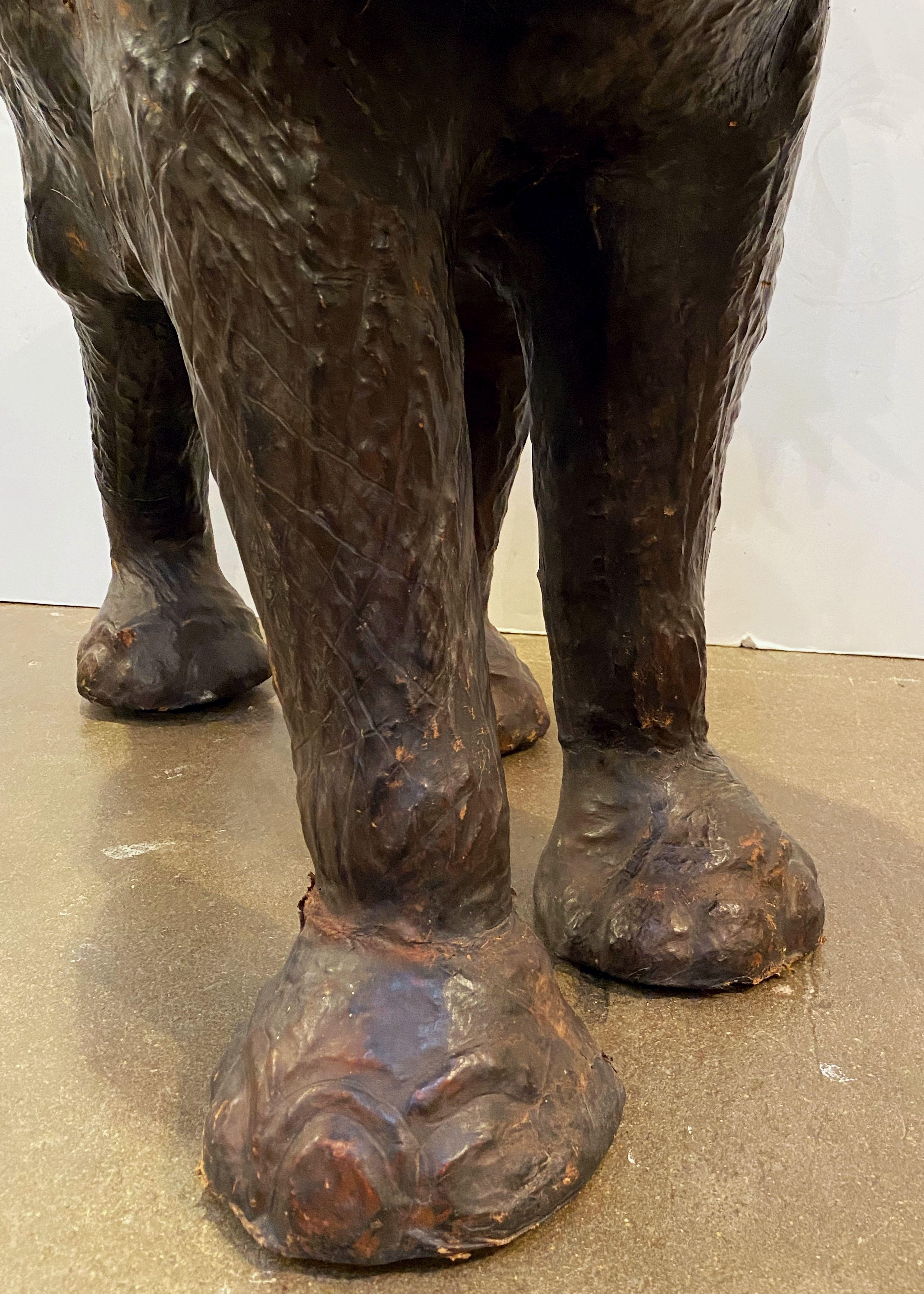 Large Leather Model of an Elephant from England For Sale 11