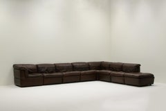 Large leather modular sofa by Rolf benz, 1970s Germany.