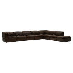 Large leather modular sofa by Rolf benz, 1970s Germany.