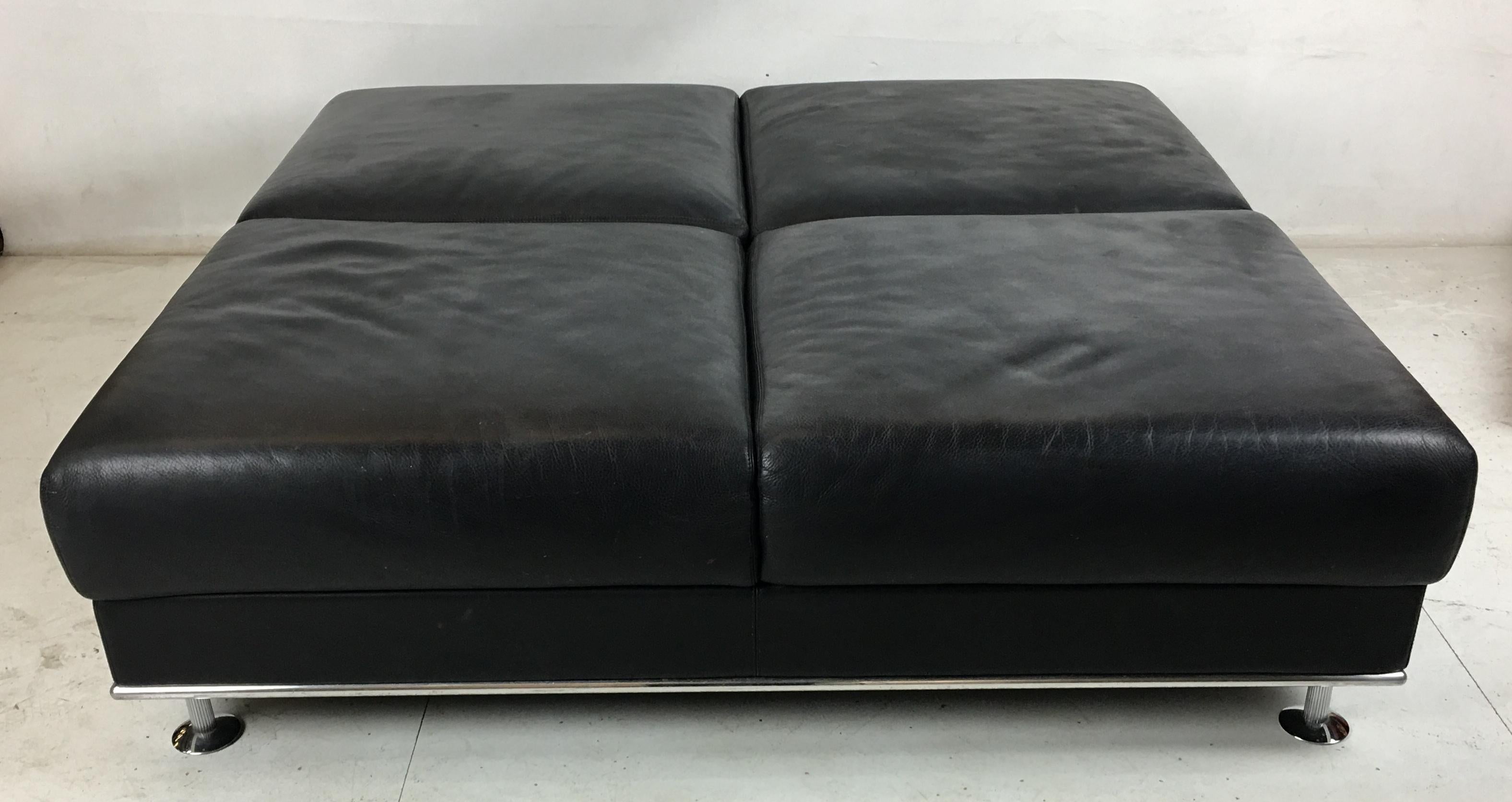 Italian Huge Leather Ottoman by Matteograssi, Italy For Sale