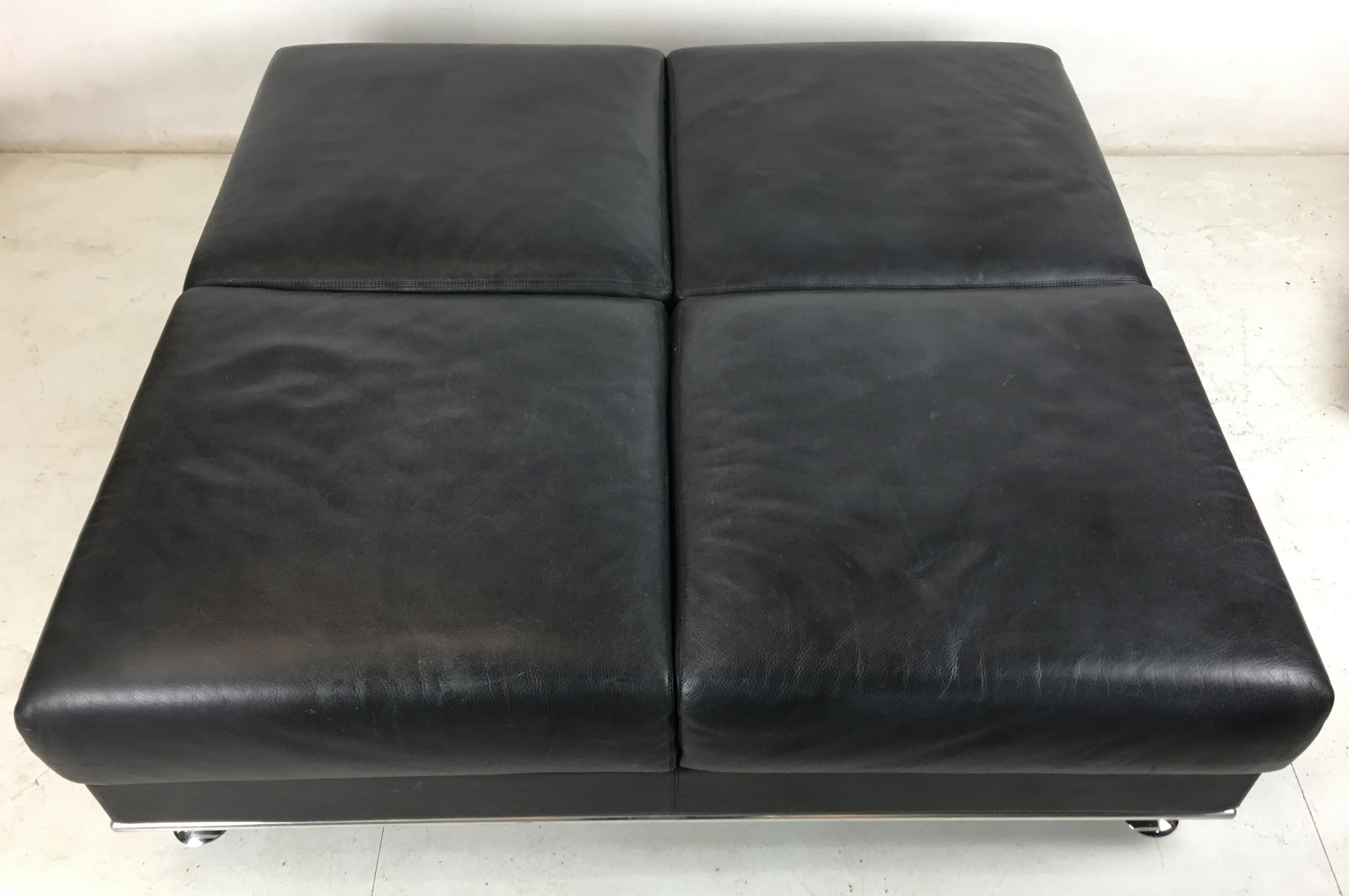 Huge Leather Ottoman by Matteograssi, Italy In Good Condition For Sale In Danville, CA