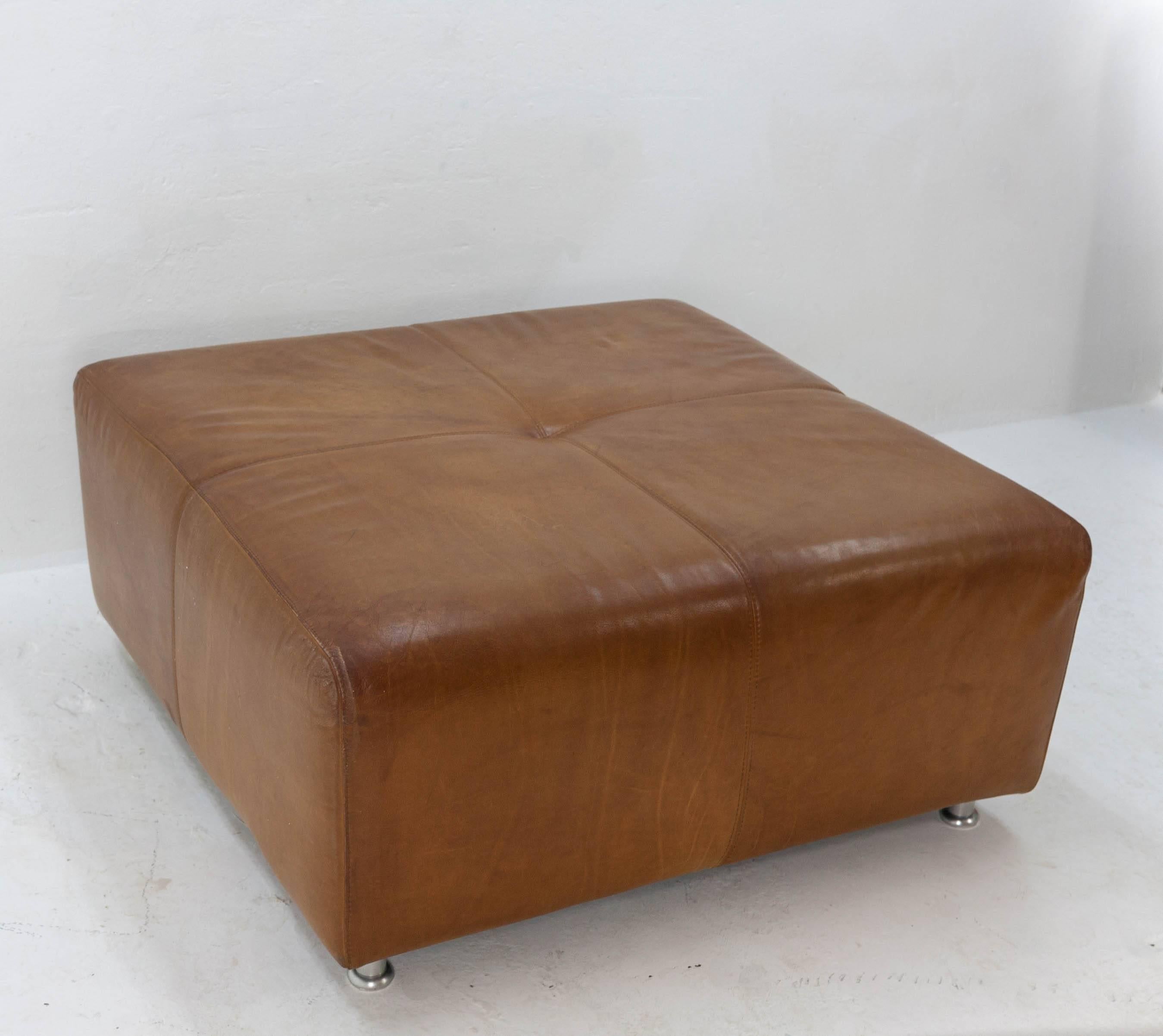 Modern Large Leather Ottoman