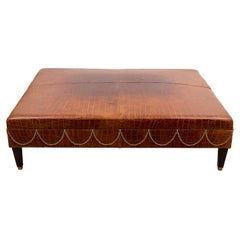 Large Leather Ottoman