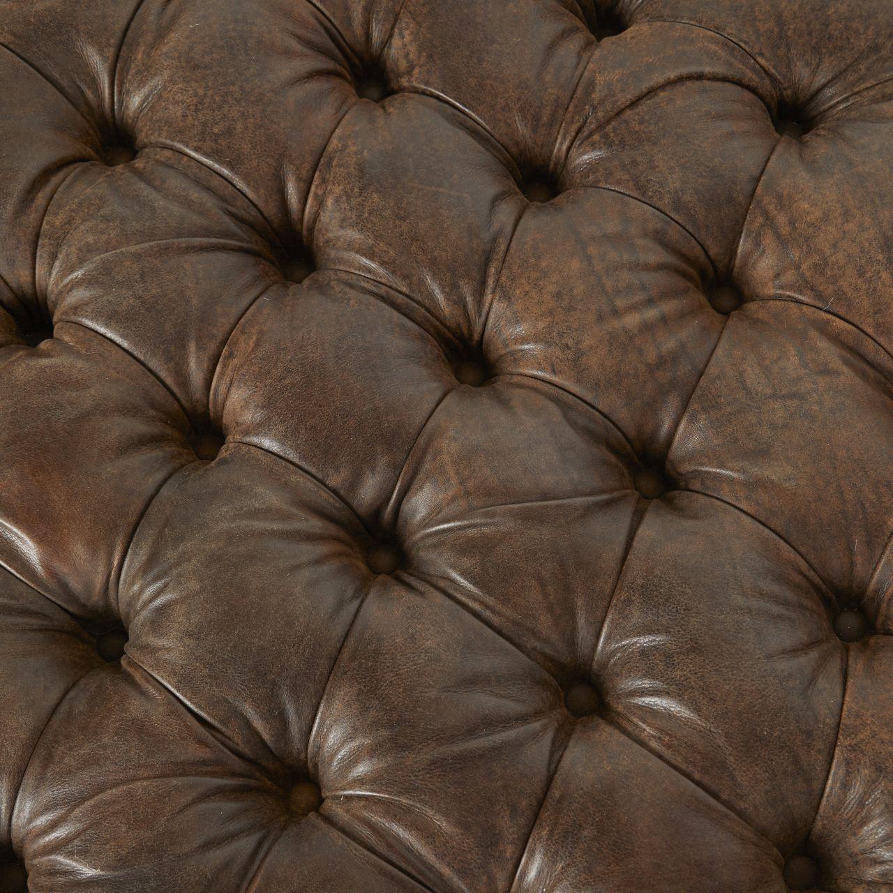 Großer Leder-Ottoman mit Fußhocker im Angebot 4