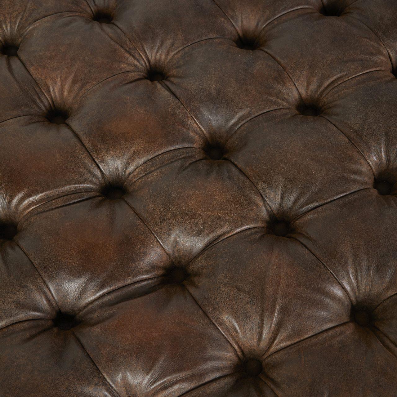 Großer Leder-Ottoman mit Fußhocker im Angebot 6