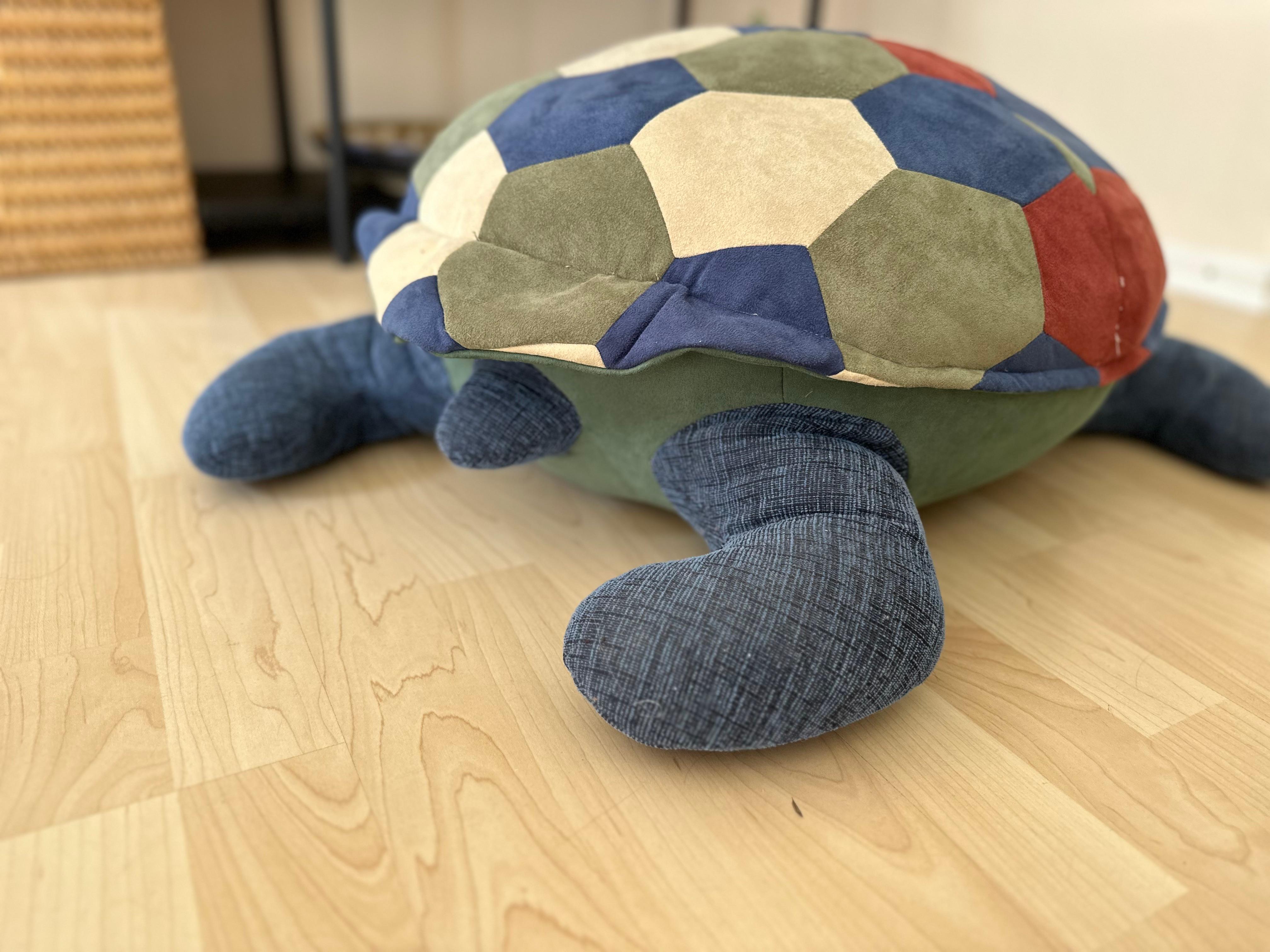 large leather pouf in shape of a turtle, 1970 For Sale 8