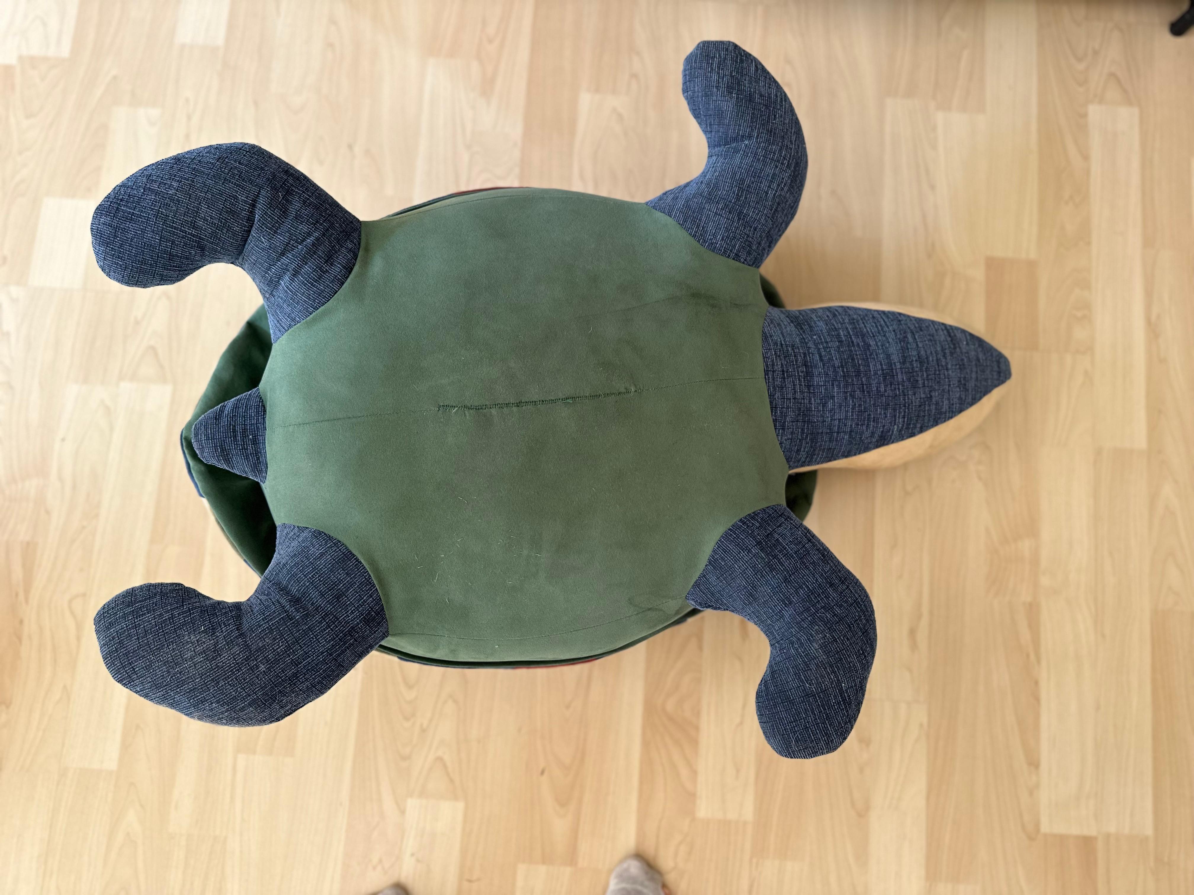 large leather pouf in shape of a turtle, 1970 For Sale 10