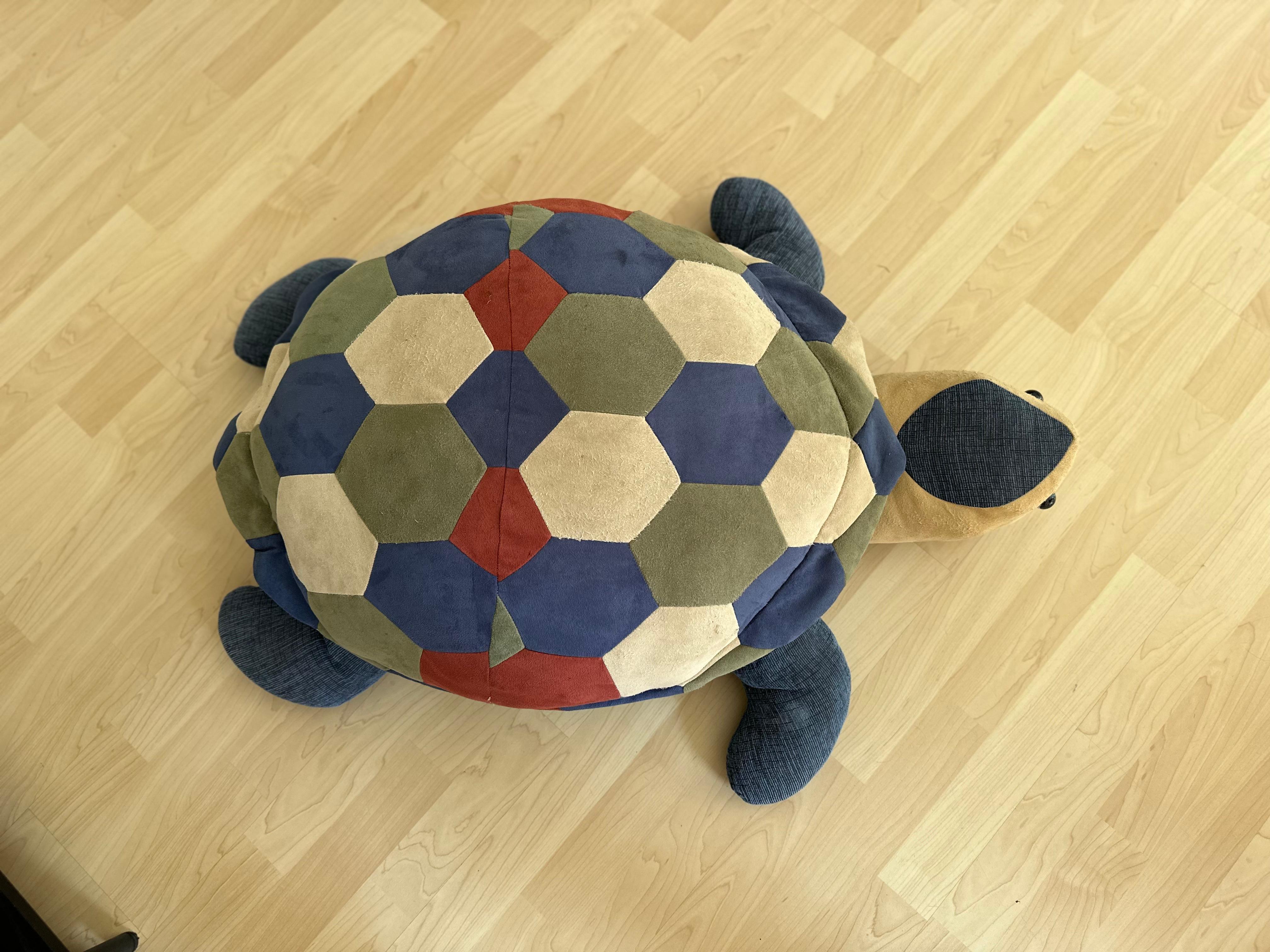 large leather pouf in shape of a turtle, 1970 For Sale 11