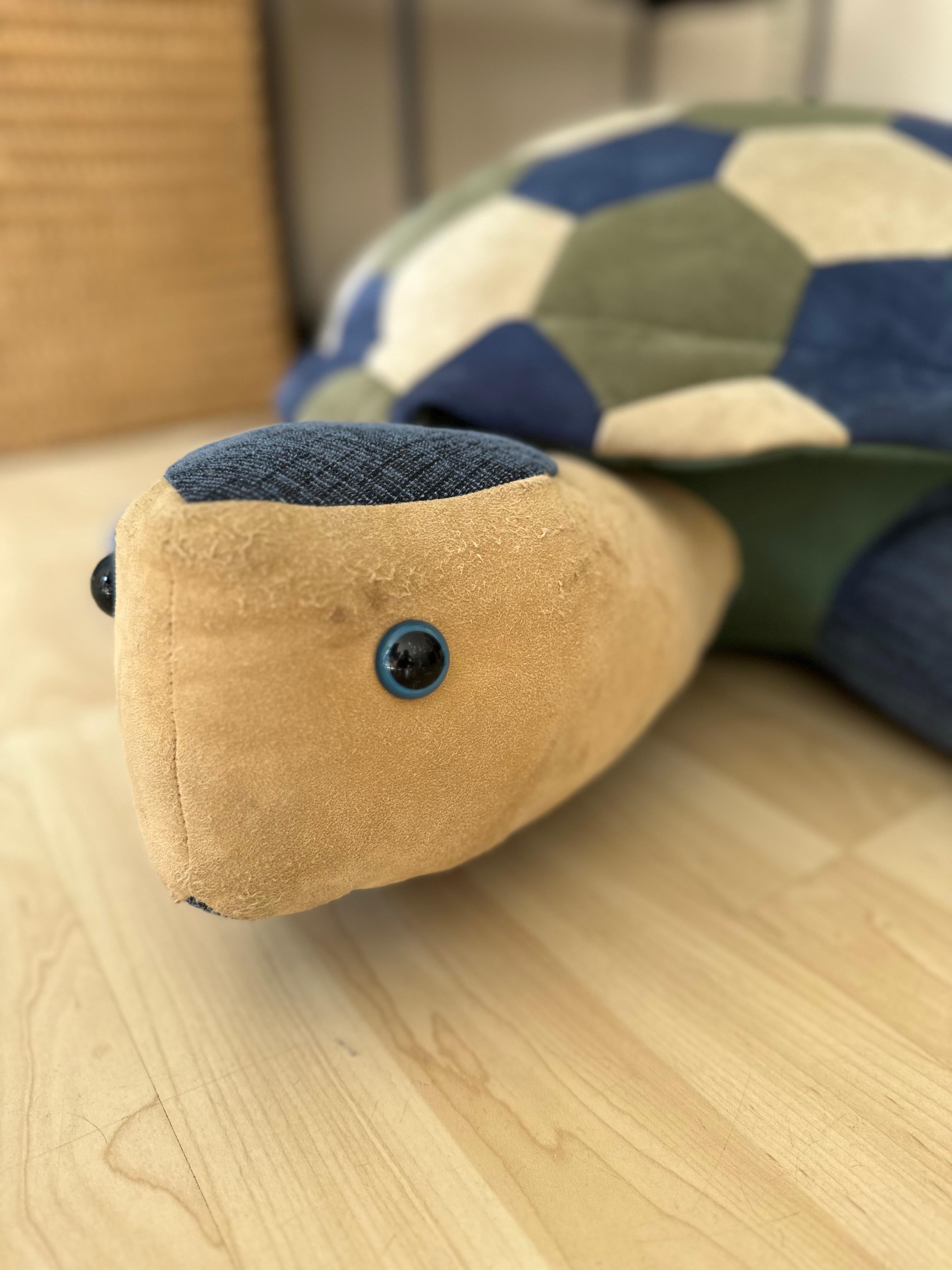 large leather pouf in shape of a turtle, 1970 For Sale 13
