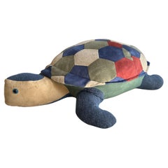 large leather pouf in shape of a turtle, 1970