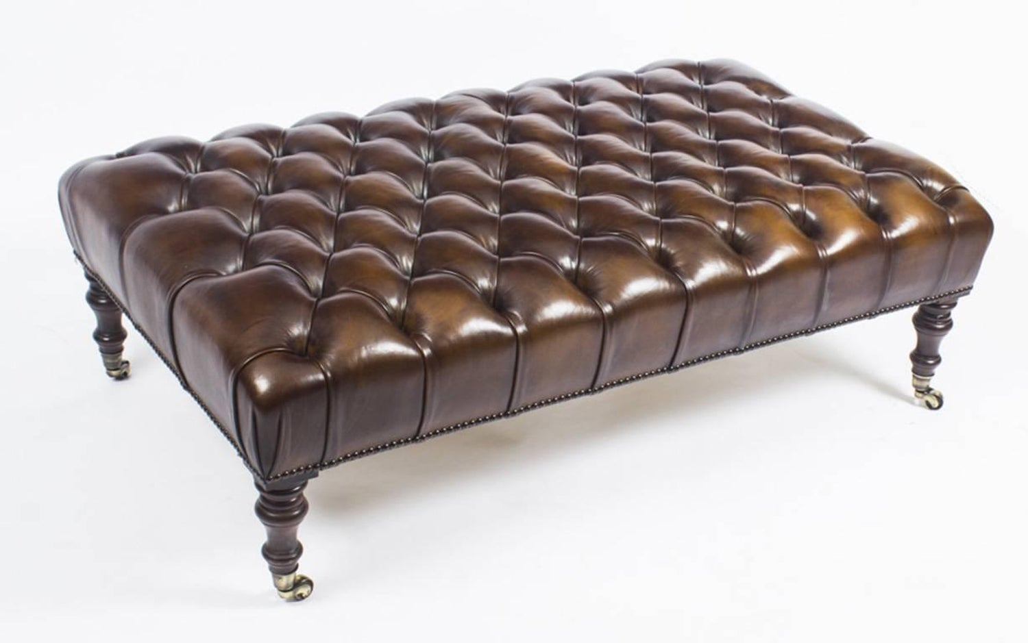 Large Leather Stool Ottoman Coffee Table For At 1stdibs
