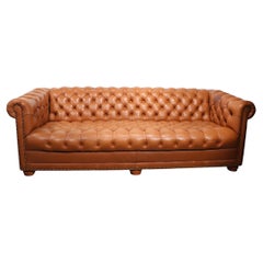 Large Leather Tufted Chesterfield Sofa by Cabot Wrenn