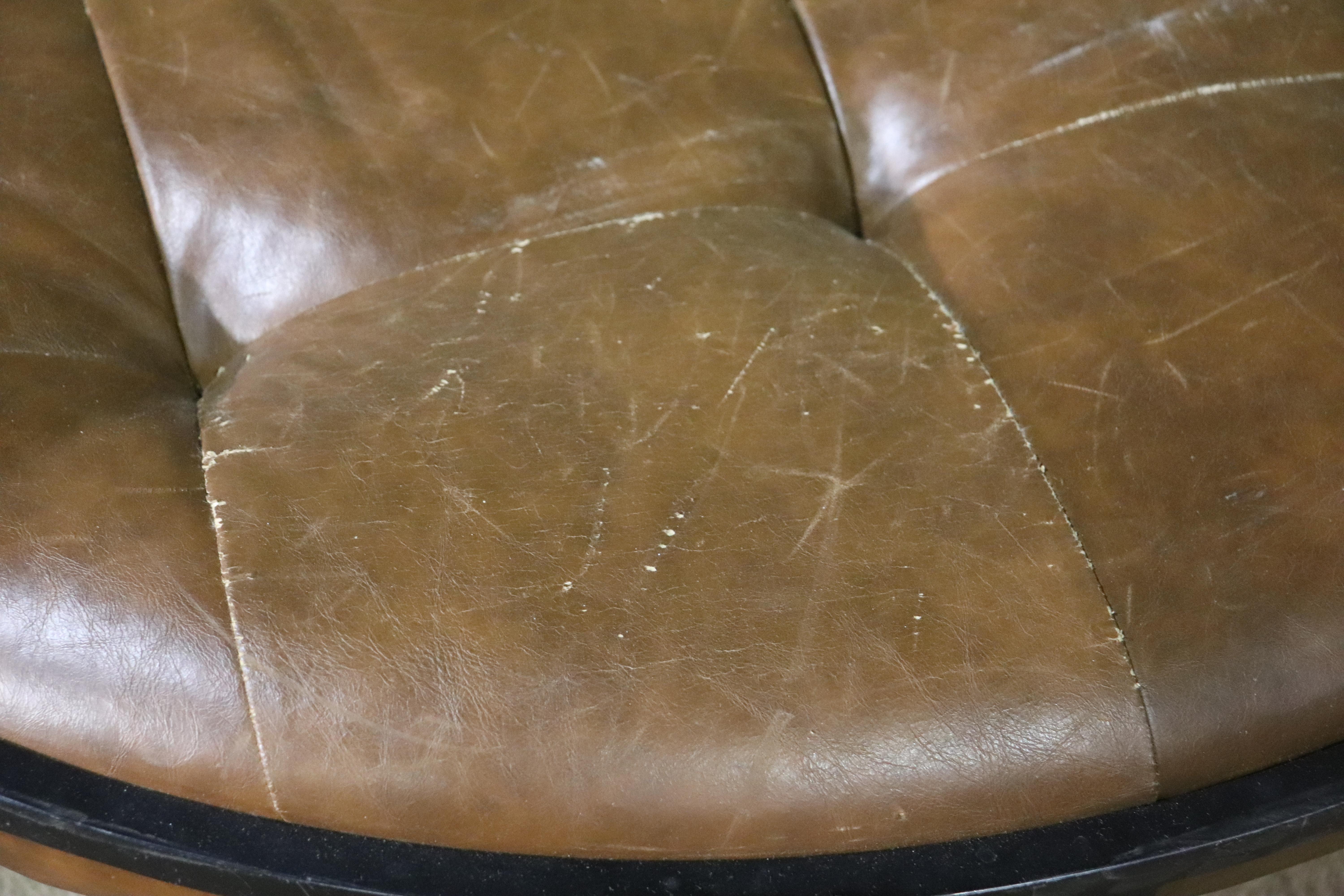 round leather coffee table ottoman