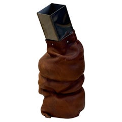 Large Leather Vase by Simon Hasan