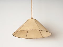 Große italienische Kronleuchter aus Leder, Vellum und Seilen, Max Ingrand, Italien 1940er Jahre