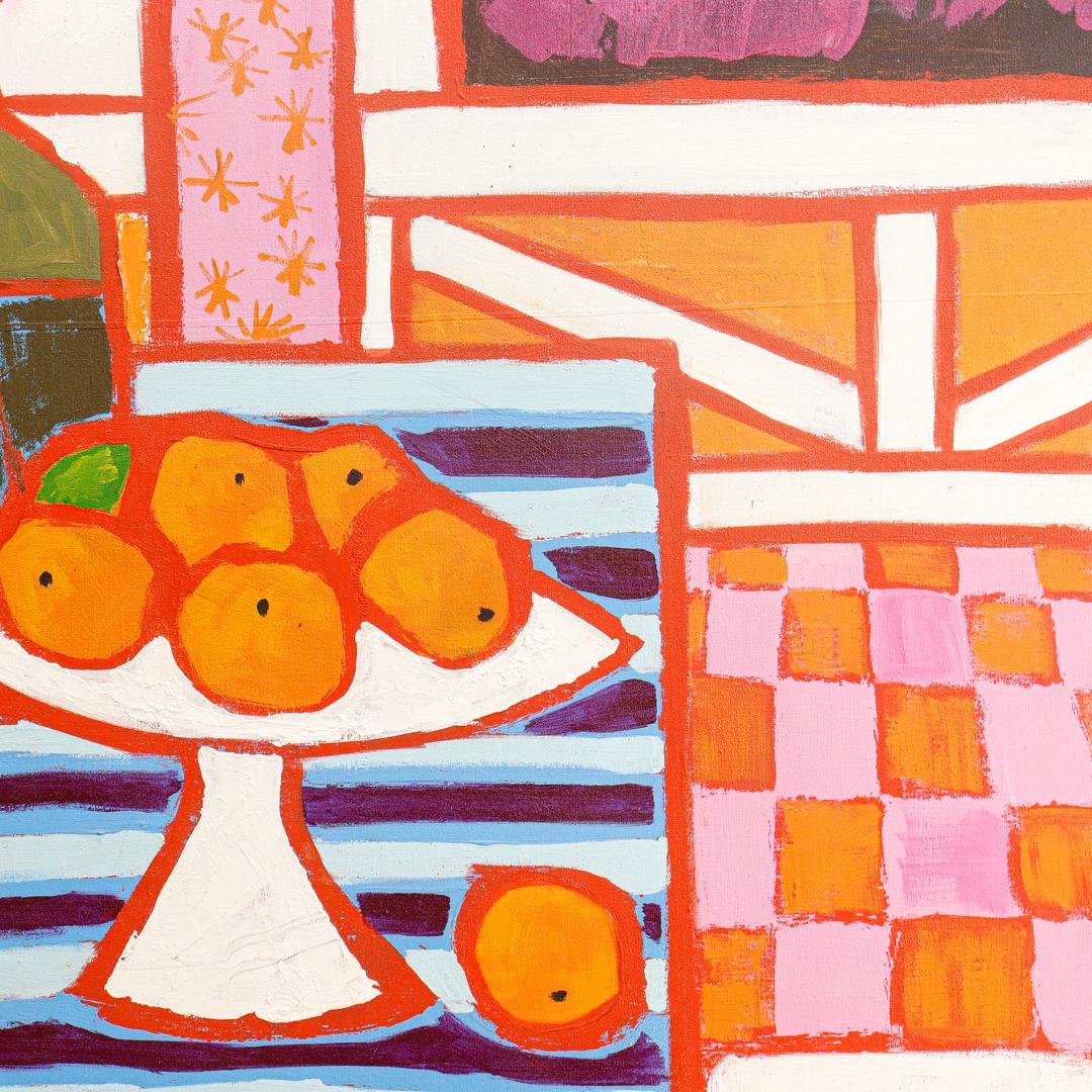 Large Lee Reynolds Mid-Century Modern Oil on Canvas Oranges Still Life Painting 6