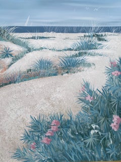 Large Lee Reynolds Original Signed Coastal Beach Painting Midcentury Modern Art