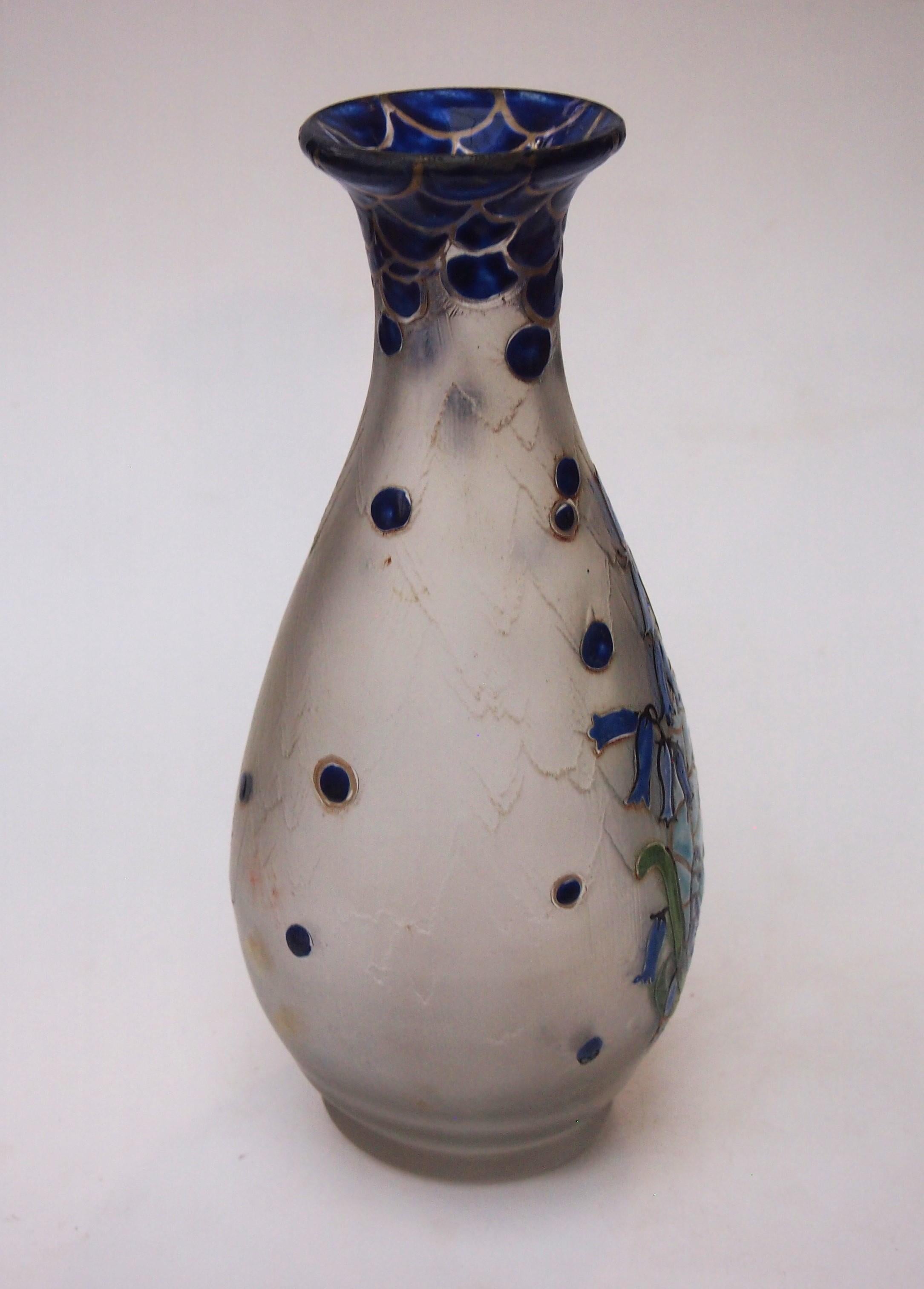 Francese Grande vaso in vetro smaltato e acidato di Legras - dalla gamma Goupy del 1991909 in vendita