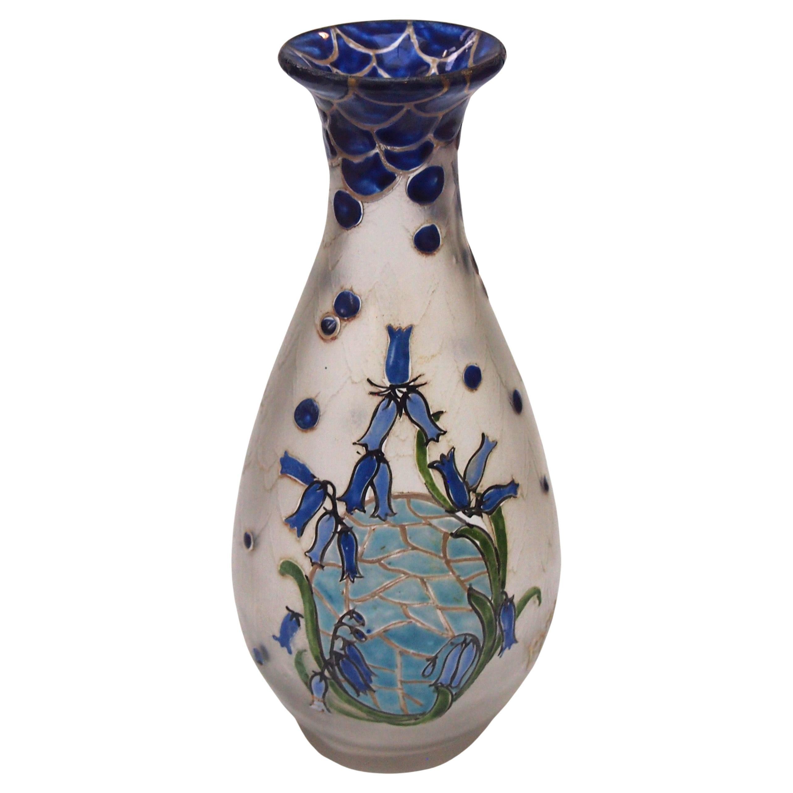 Grande vaso in vetro smaltato e acidato di Legras - dalla gamma Goupy del 1991909