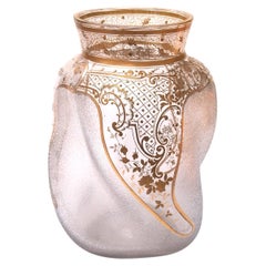 Grande vaso rococò revival Legras finemente inciso e dorato, 1900 ca.