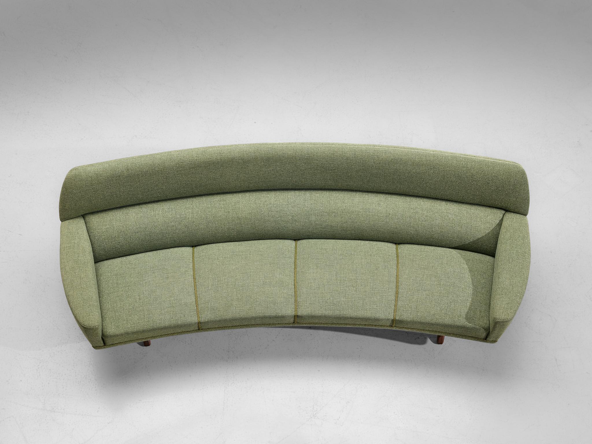 Scandinavian Modern Large Leif Hansen Curved Sofa for Kronen Mobelfabrik