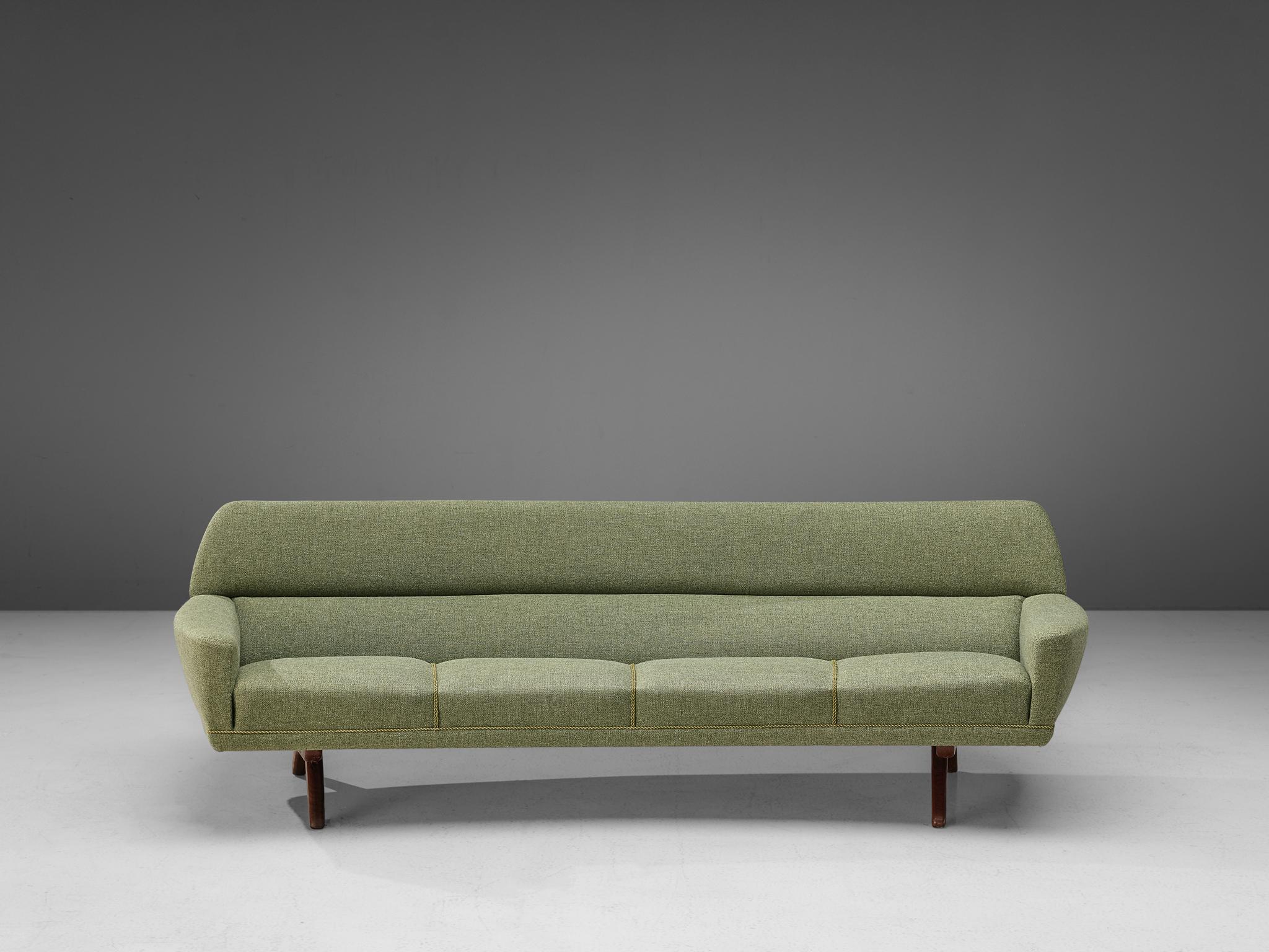 Danish Large Leif Hansen Curved Sofa for Kronen Mobelfabrik