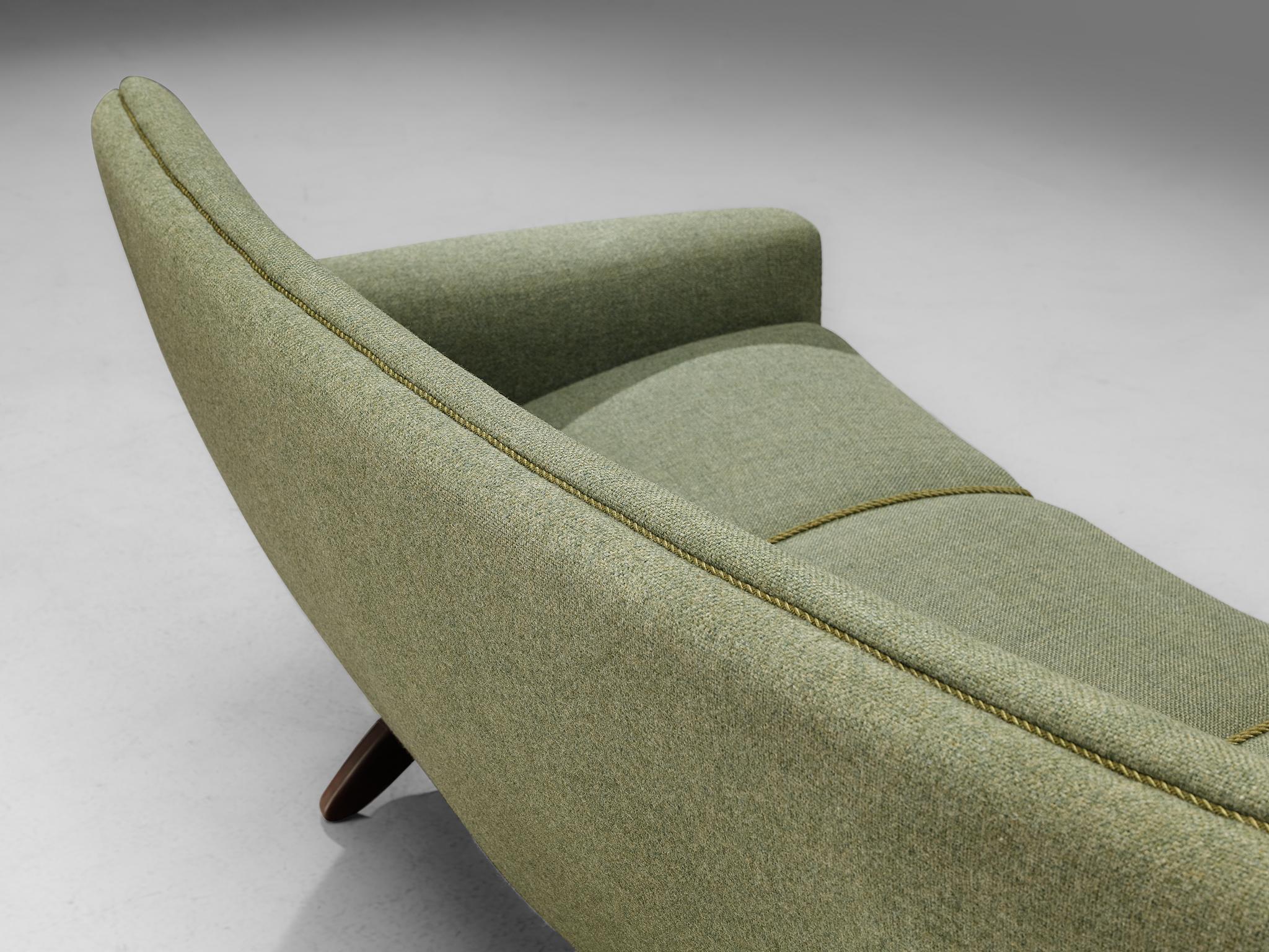 Mid-20th Century Large Leif Hansen Curved Sofa for Kronen Mobelfabrik