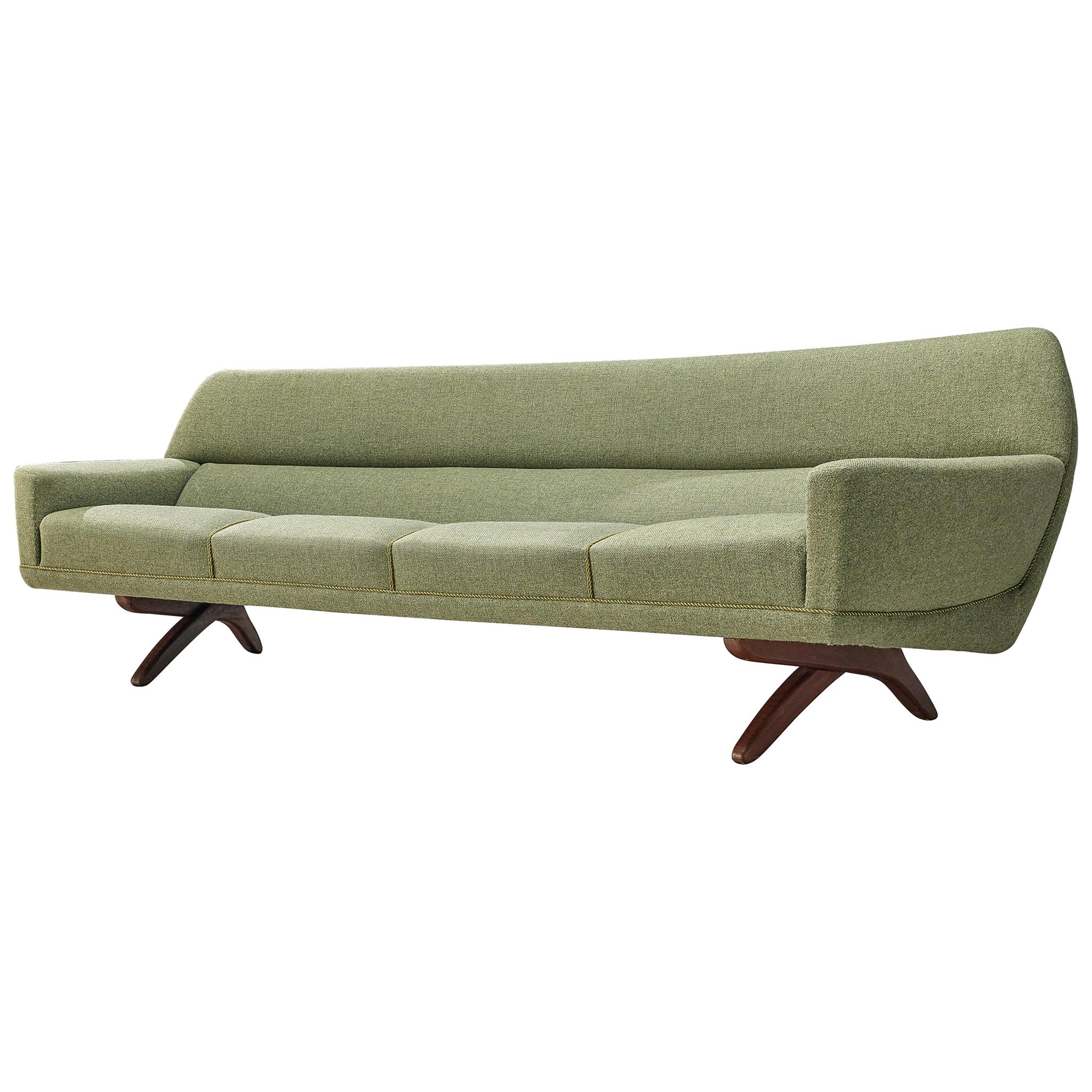 Large Leif Hansen Curved Sofa for Kronen Mobelfabrik