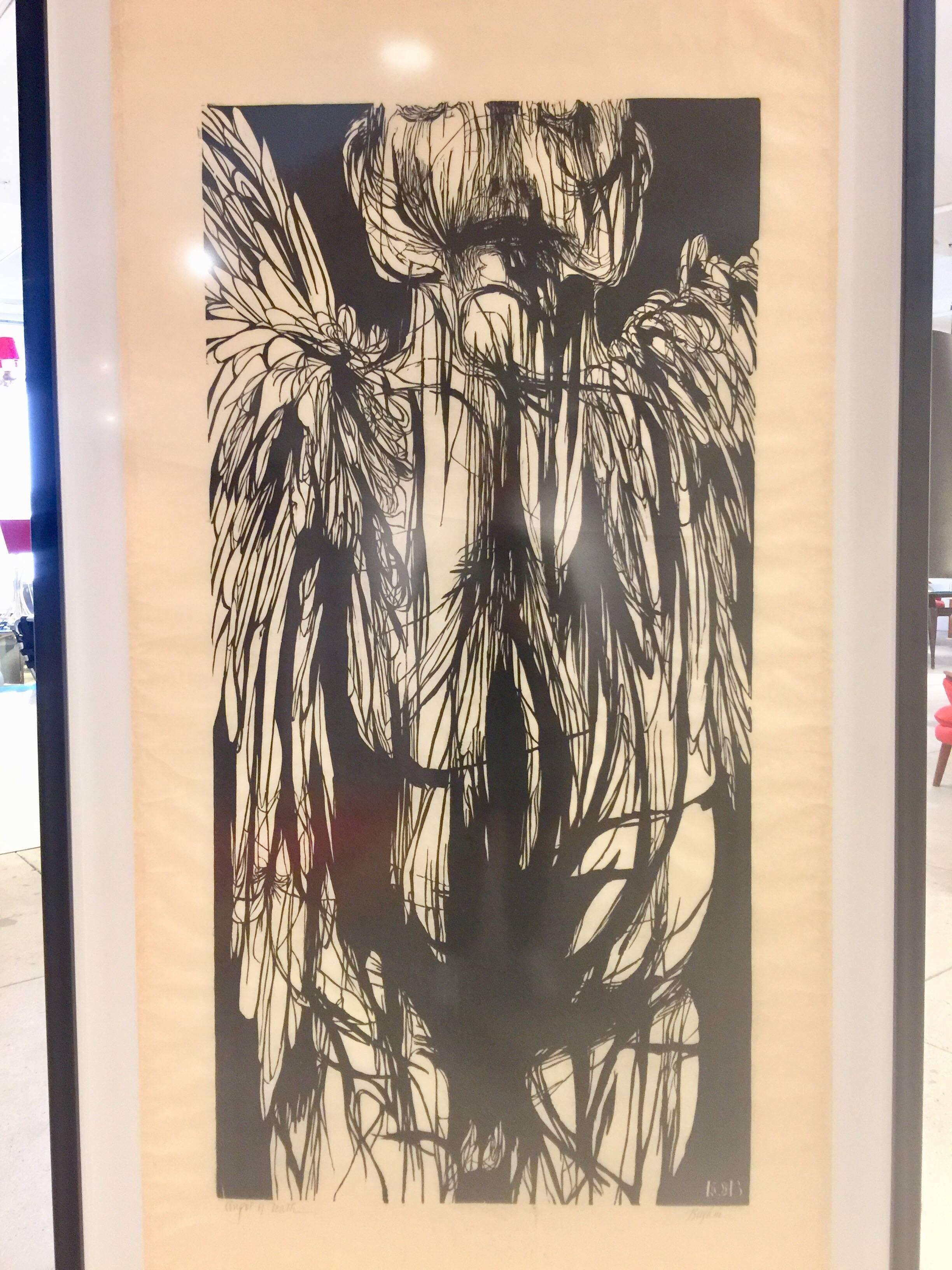 Very large woodcut by Leonard Baskin (1922-2000) titled 