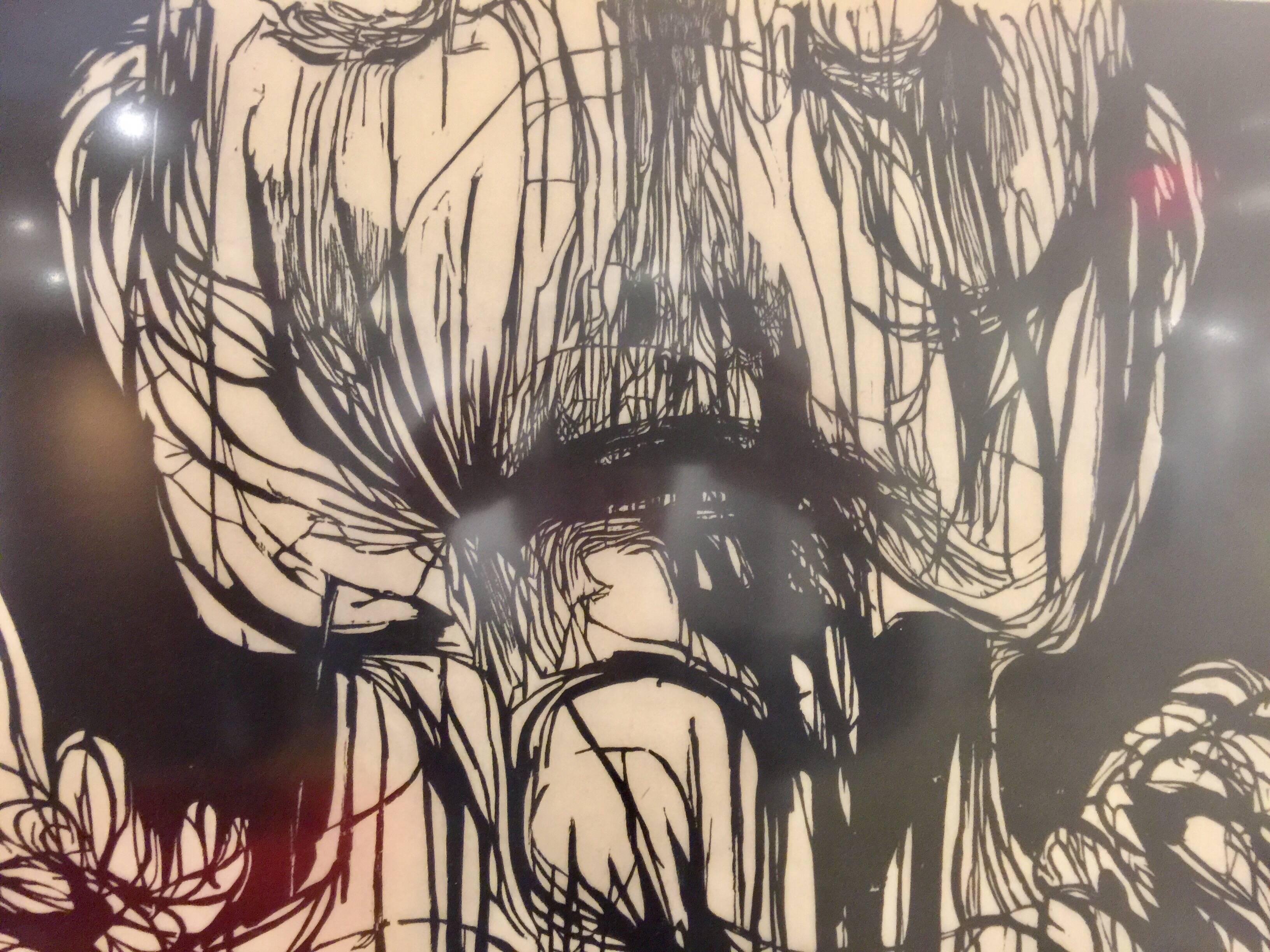 Fine XX secolo Grande xilografia di Leonard Baskin 
