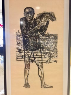 Large Leonard Baskin Woodcut "Man of Peace"