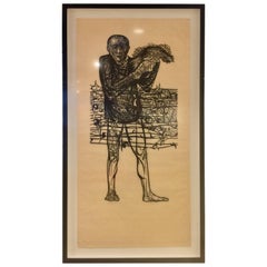 Large Leonard Baskin Woodcut "Man of Peace"