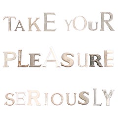 Used Large Letters Cast Metal 1920´S Take Your Pleasure Seriously