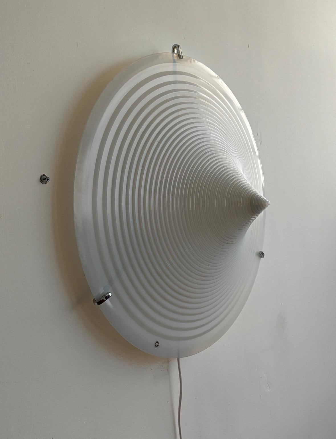 Gran aplique/plafón de cristal sombreado Leucos, años 60 en venta 9