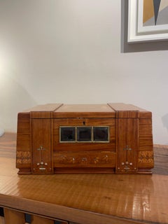 Large Liberty Wooden box, Wood and Mother of Pearl, Italy, 1900s