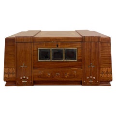Large Liberty Wooden box, Wood and Mother of Pearl, Italy, 1900s