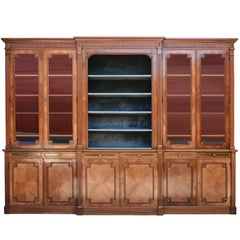 Large Library Bookcase of Louis XVI Style Mahogany and Bronze, circa 1900