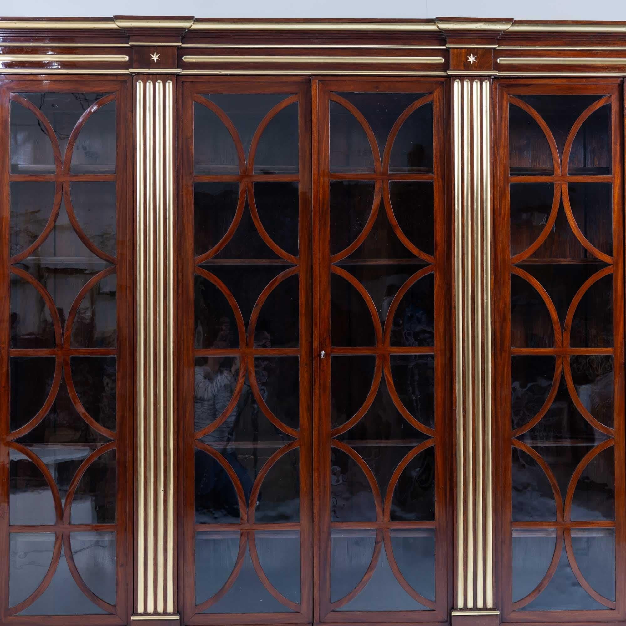 Large Library Cabinet with brass fluting, Germany, around 1800 For Sale 7