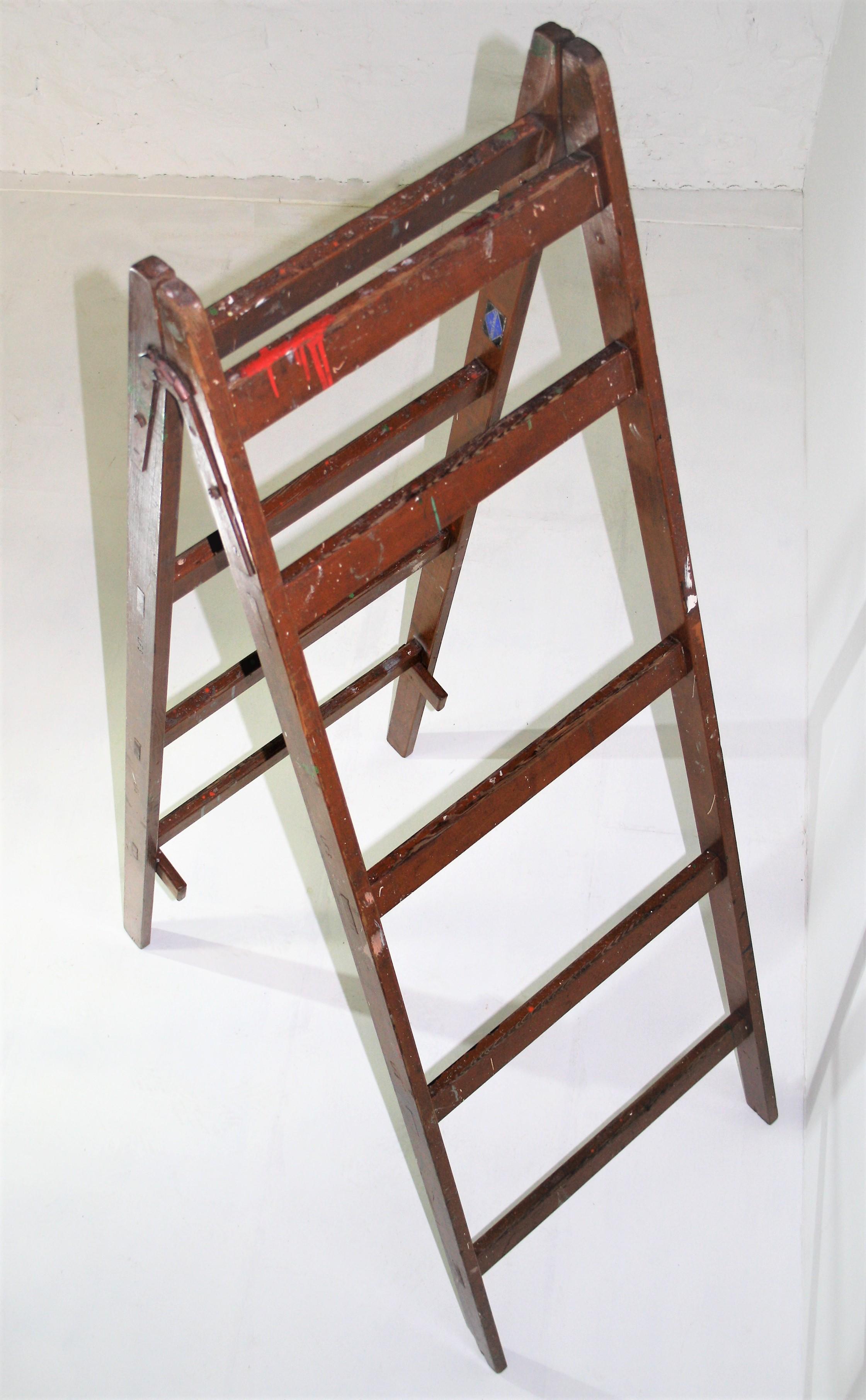 Large Library Step Ladder Attributed to London Film School by Stephens & Carter For Sale 3