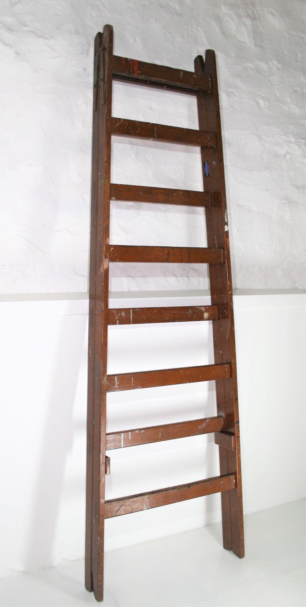 19th Century Large Library Step Ladder Attributed to London Film School by Stephens & Carter For Sale