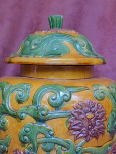 Large Lidded Midcentury Ceramic Ginger Jar