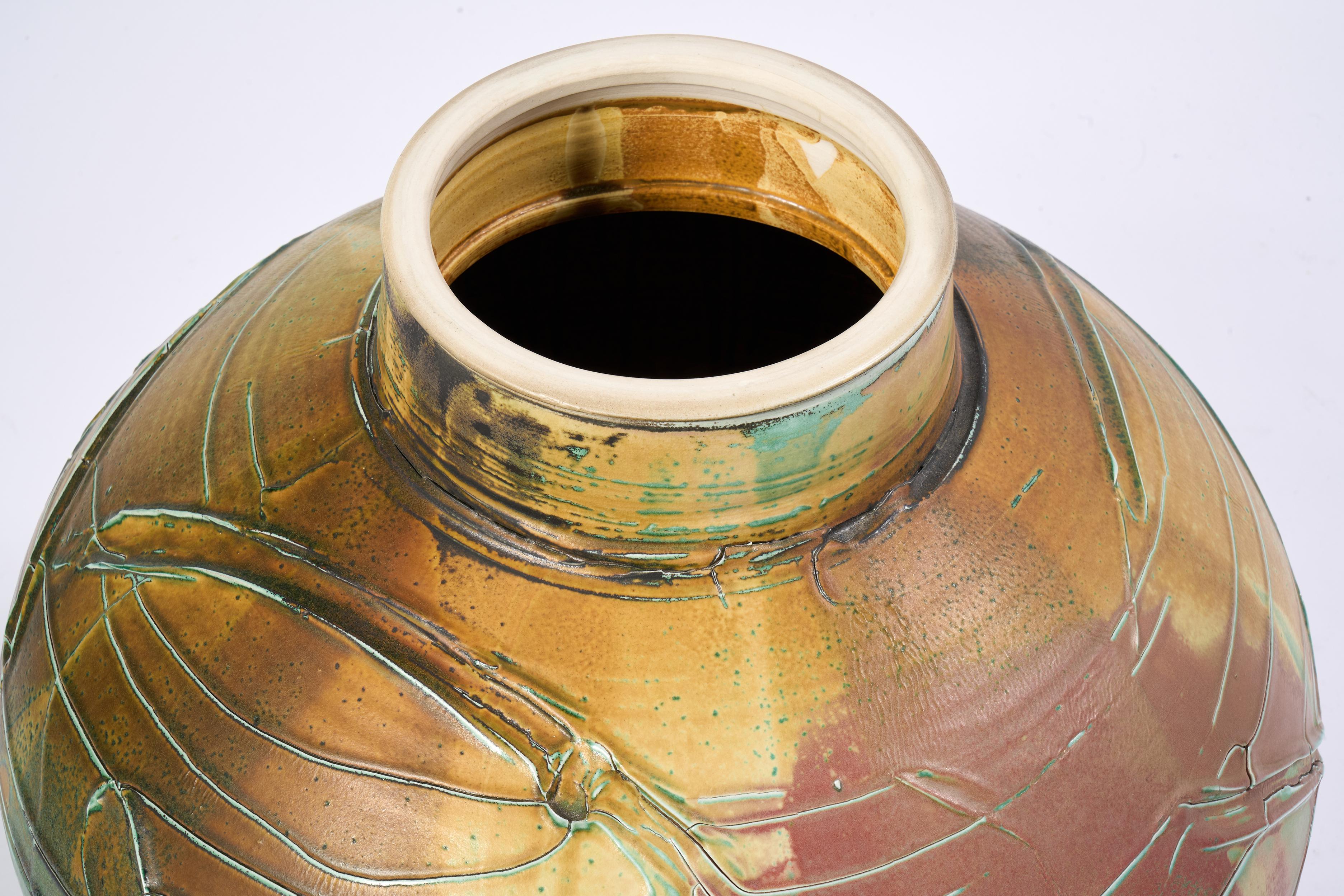 Large Lidded Pottery Vessel by Noted Ceramicist Chris Staley For Sale 6