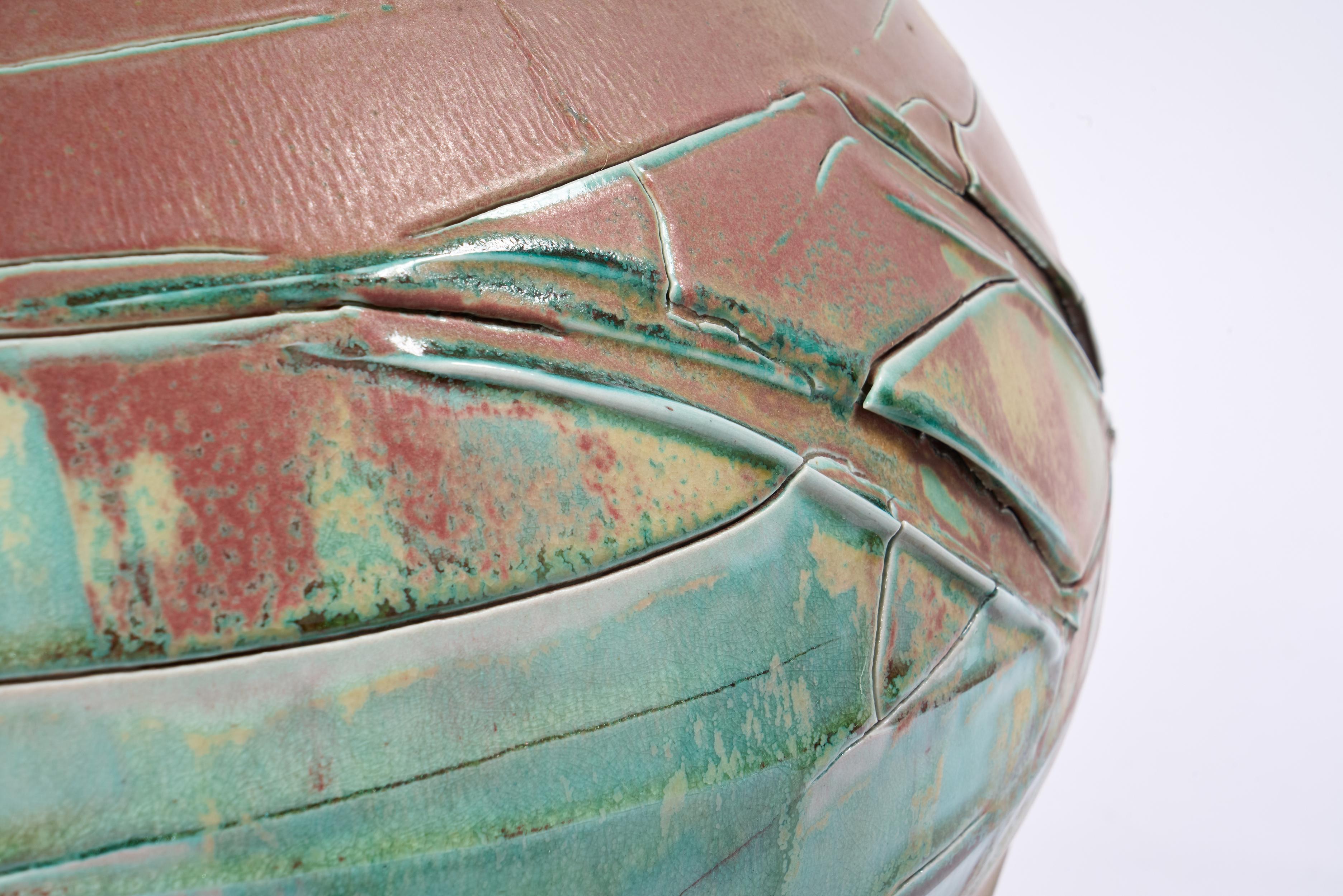 Large Lidded Pottery Vessel by Noted Ceramicist Chris Staley For Sale 7