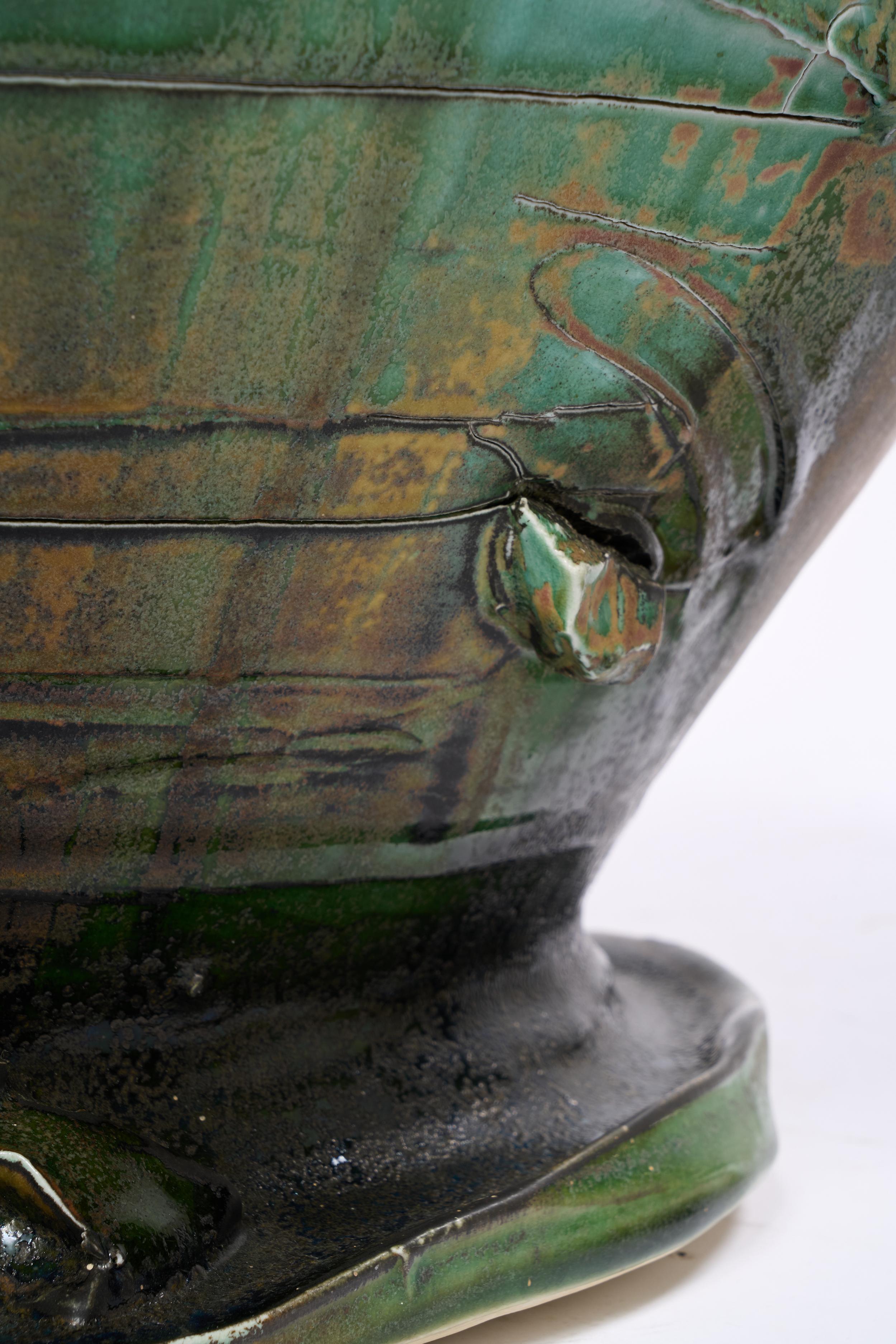 Large Lidded Pottery Vessel by Noted Ceramicist Chris Staley For Sale 8