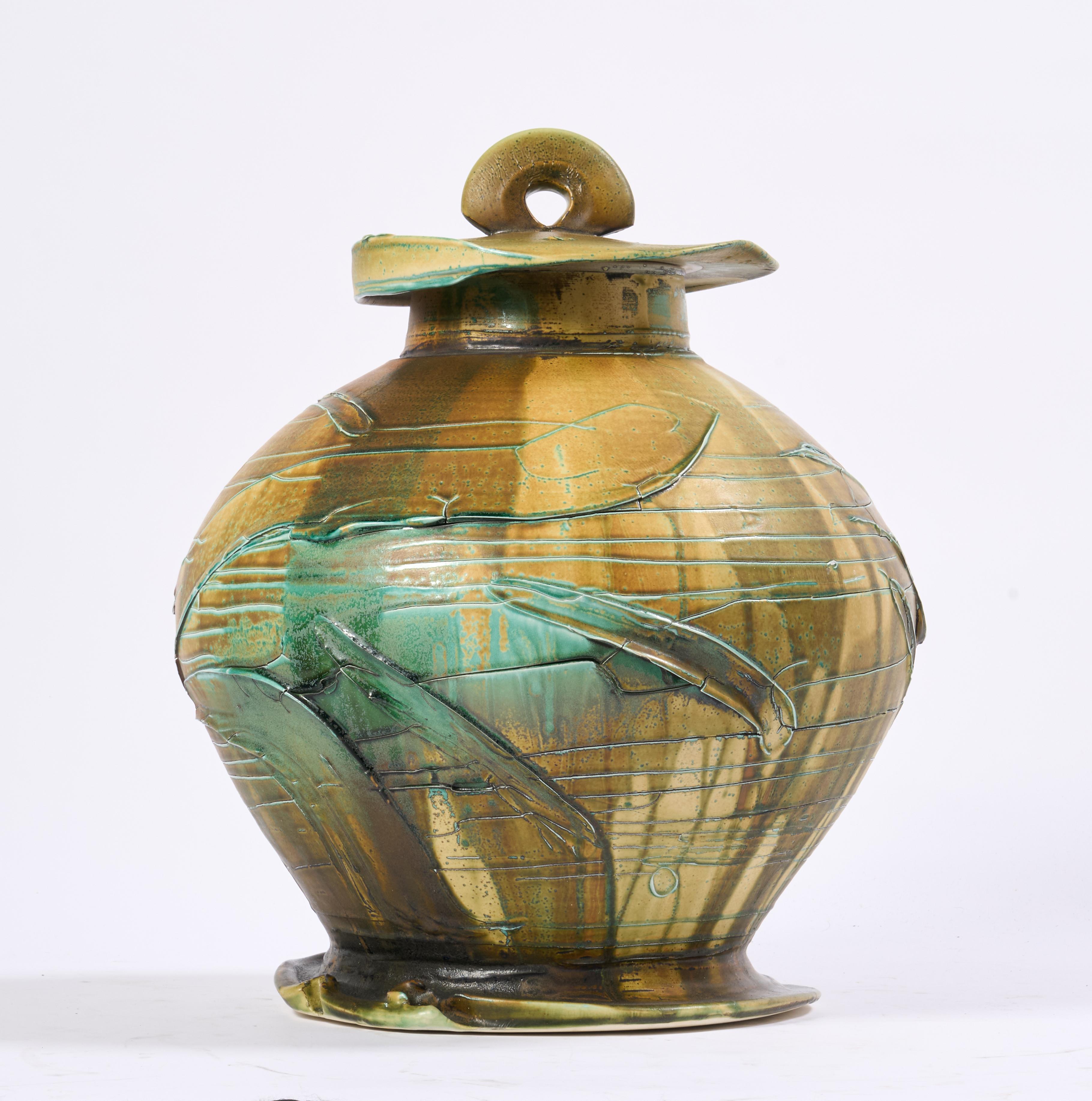 Large Lidded Pottery Vessel by Noted Ceramicist Chris Staley For Sale 10