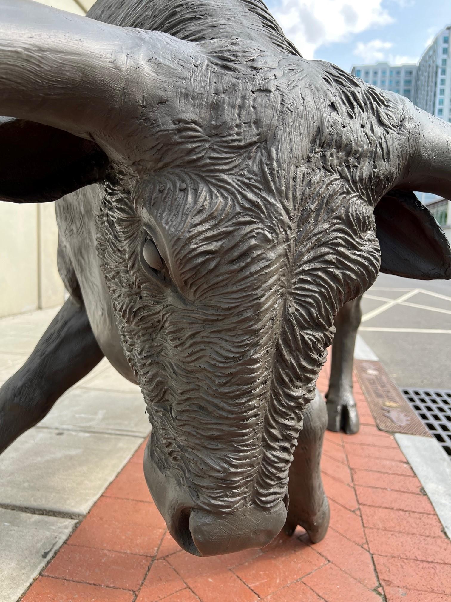 Molded Large Life Size Charging Bull Statue Fiberglass For Sale