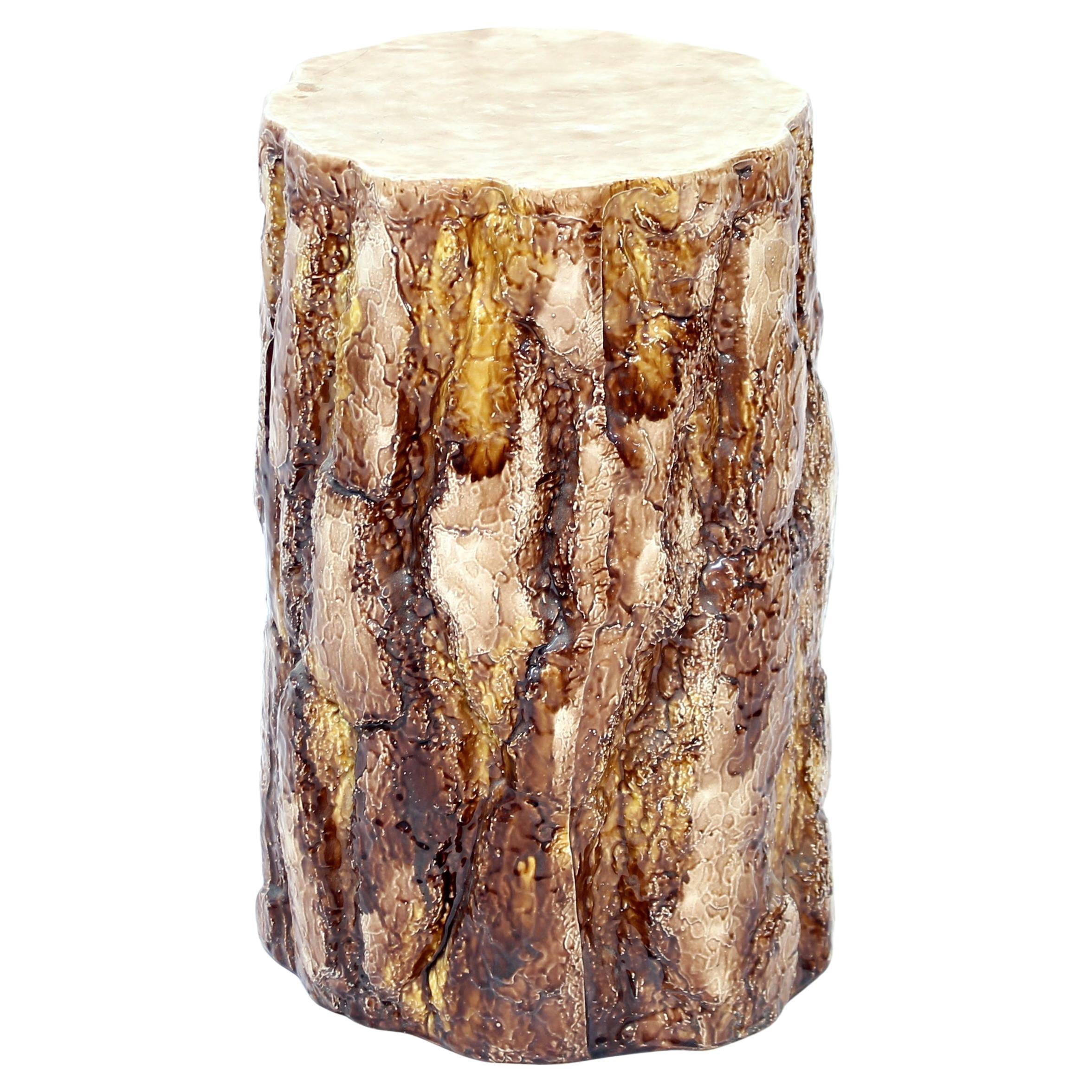 Large, life size Majolica stump / sculpture, attr. Gustavsberg ca 1900 For Sale