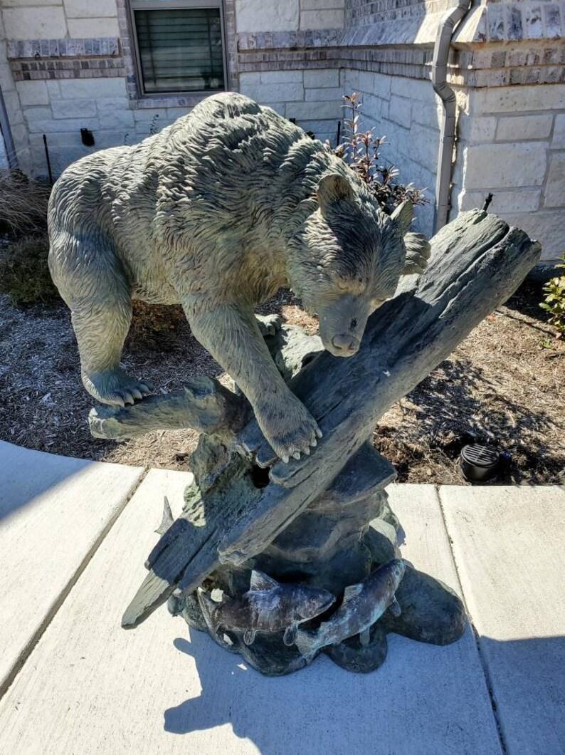 Large Life Size Patinated Bronze Sculpture Statuary Water Fountain In Good Condition In Forney, TX