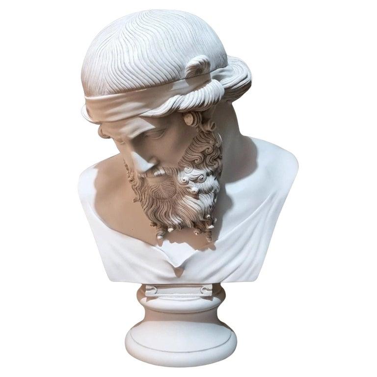 English Large life-size Plato Bust Sculpture, 20th century