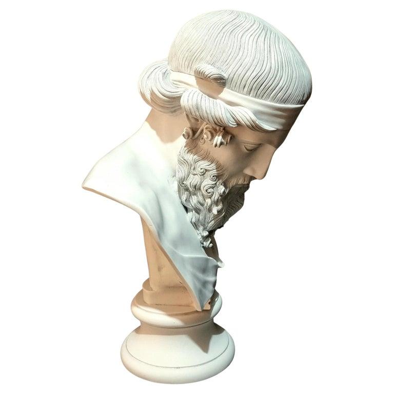 Marble Large life-size Plato Bust Sculpture, 20th century